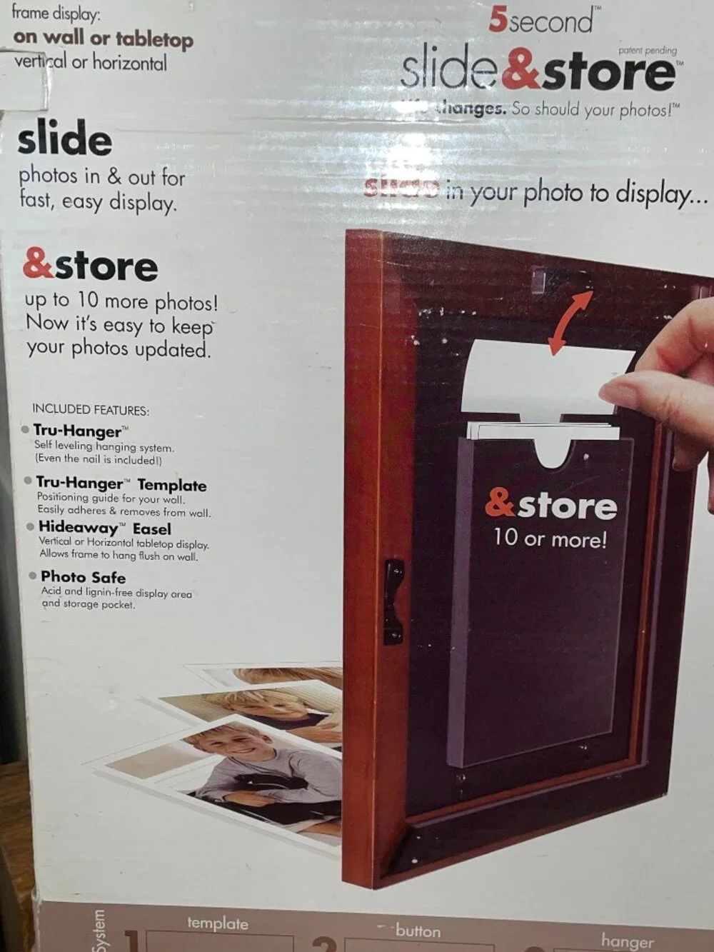 NEW 5 x 7 SLIDE & STORE Picture Frame Store Up To 10 Pictures